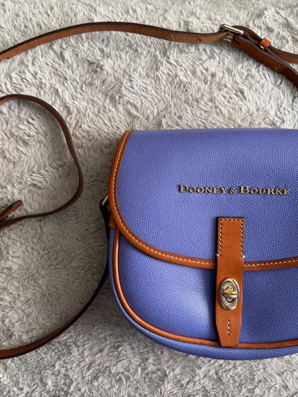 Dooney & Bourke Purple Crossbody with Brown Trim